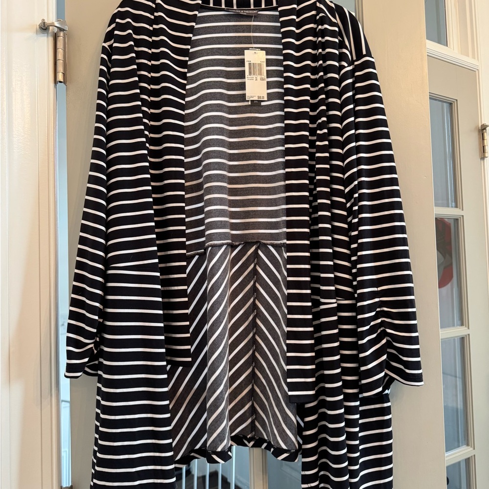 Chelsea & Theodore Monochrome Striped Cardigan